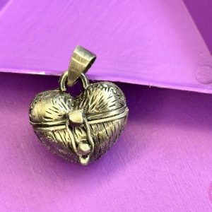 Wish box bedel mat (antiek) zilver hart