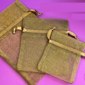 Organza zakjes set goud
