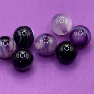 Gestreepte agaat paars kraal 8mm