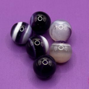 Gestreepte agaat paars kraal 12mm