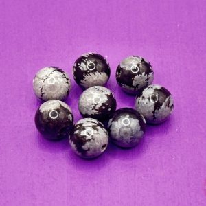 Sneeuwvlok obsidiaan kraal 6mm