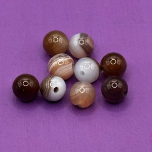 Gestreepte agaat kraal bruin 6mm